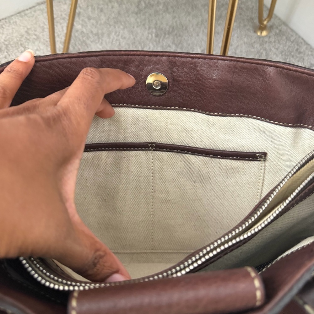 Vintage Michael Kors Royal Hock Brown Pebbled Leather Tote/Satchel - Picture 7 of 9